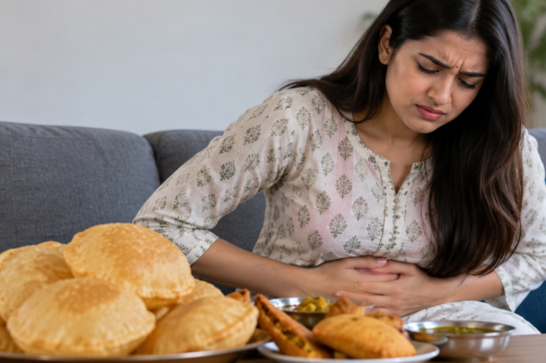 त्योहारों में पूरी-कचौड़ी खाने के बाद हो रही गैस और एसिडिटी? इन आसान उपायों से पाएं राहत